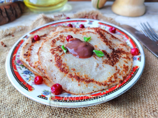 Блины на закваске с гречневой мукой, рецепт с фото