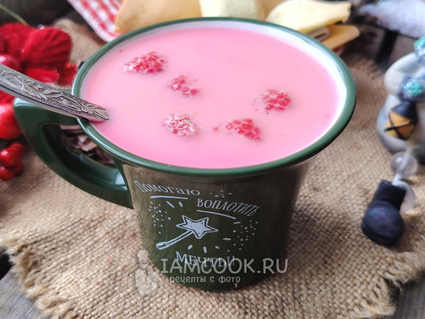 Малиновый чай с молоком, рецепт с фото