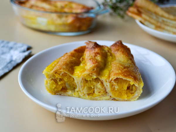 Запеканка из блинов с тыквой, рецепт с фото