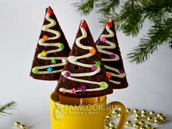Шоколадное печенье «Ёлочки», рецепт с фото