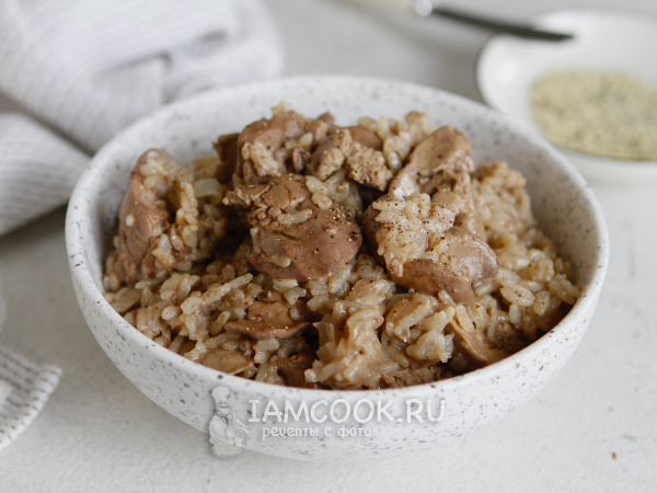 Куриная печень с рисом в духовке, рецепт с фото