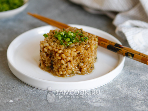 Перловка с соевым соусом, рецепт с фото