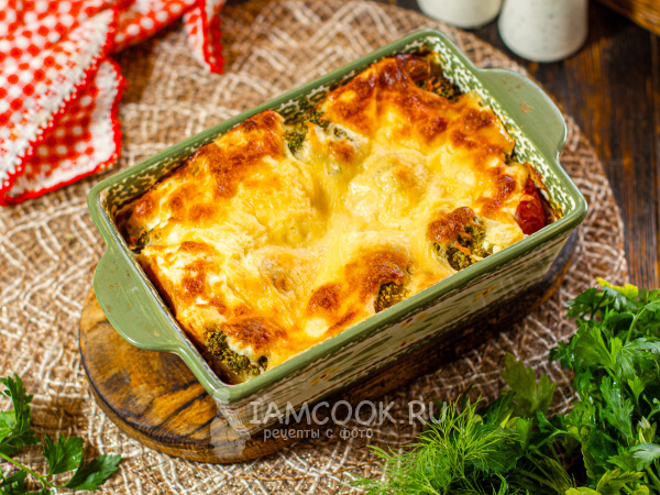 Заливной пирог с брокколи и сыром, рецепт с фото