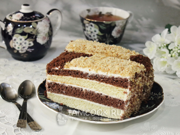 Торт «День и ночь» со сметанным кремом, рецепт с фото