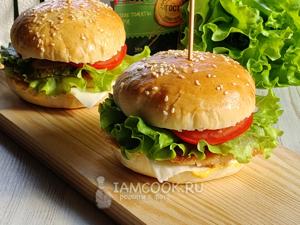 Чикенбургер с наггетсами, рецепт с фото
