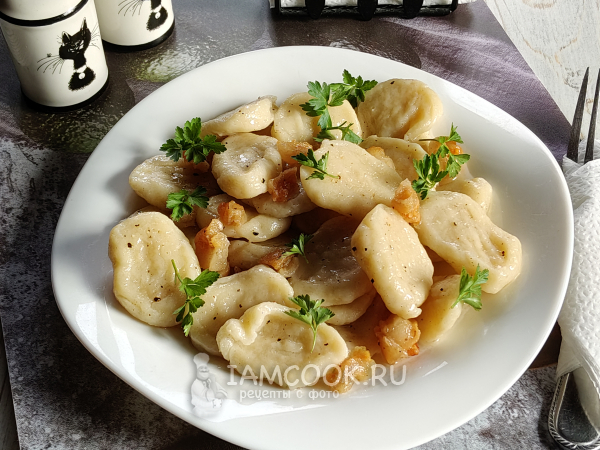 Галушки с салом, рецепт с фото