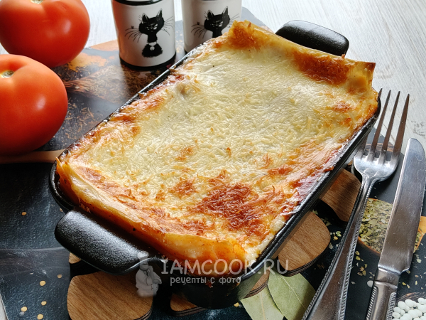 Лазанья с сосисками, рецепт с фото