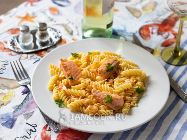 Паста с лососем и креветками, рецепт с фото