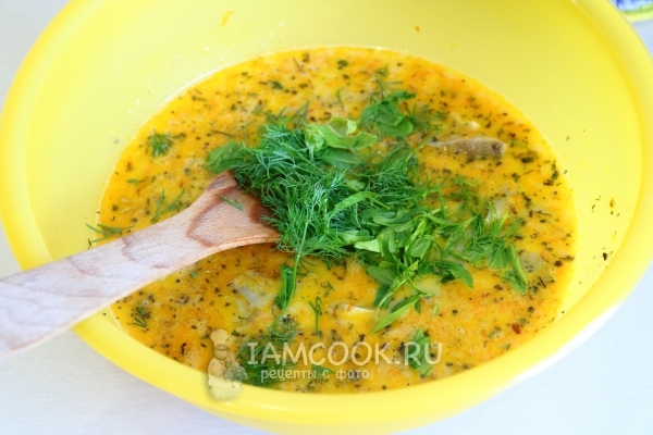 Положить зелень