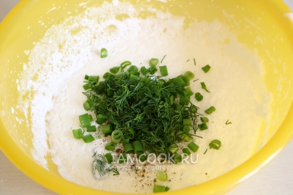 Положить зелень