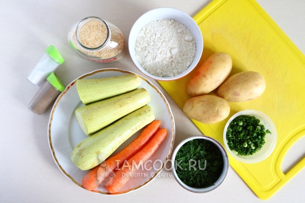 Ингредиенты для постных котлет из кабачков