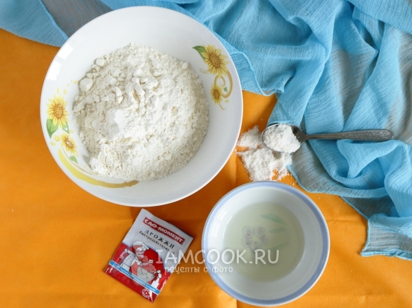 Ингредиенты для дрожжевого теста для пиццы на воде