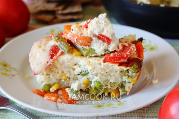 Рецепт омлета с овощами в духовке