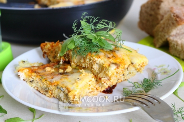Рыбы в омлете в духовке