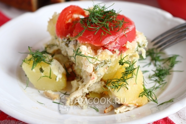 Фото картофельной запеканки с курицей в мультиварке