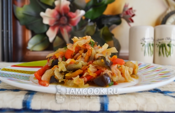 Рецепт тушеных баклажаны с капустой