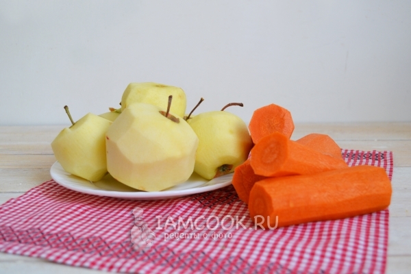 Почистить морковь и яблоки