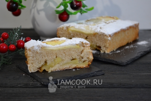 Рецепт постного манника с яблоками