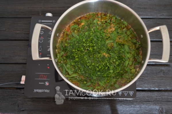 Положить щавель в суп