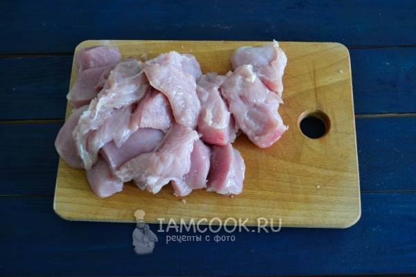 Порезать куриное филе