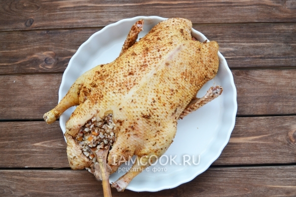 Наполнить утку гречкой