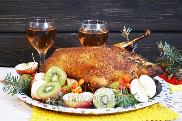 Рецепт утки, фаршированной рисом и грибами