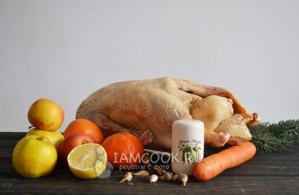 Ингредиенты для гуся в рукаве в духовке