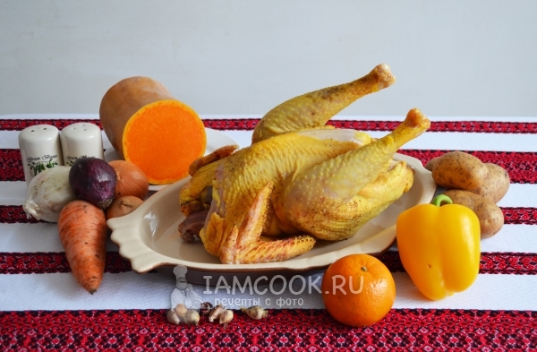 Ингредиенты для домашней курицы, запеченной в духовке