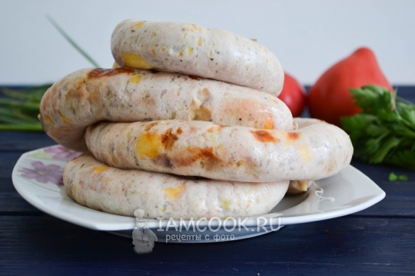 Готовая домашняя колбаса из индейки
