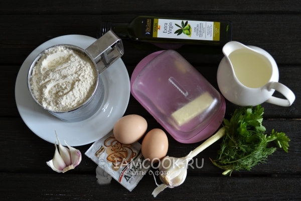 Ингредиенты для пампушек с чесноком к борщу