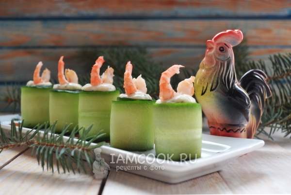 Готовые огуречные роллы