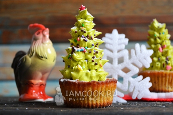 Фото капкейков «Новогодние Ёлочки»