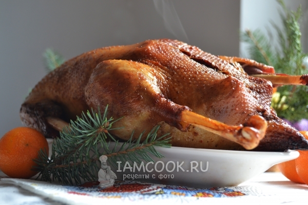 Рецепт рождественского гуся с яблоками