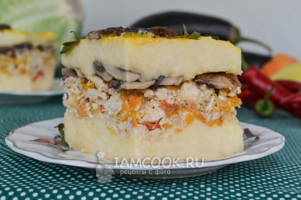 Фото картофельной запеканки с фаршем без сыра в духовке