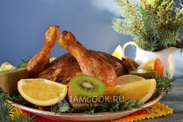 Фото фаршированного цыпленка в духовке