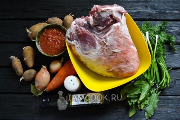 Ингредиенты для борща из баранины