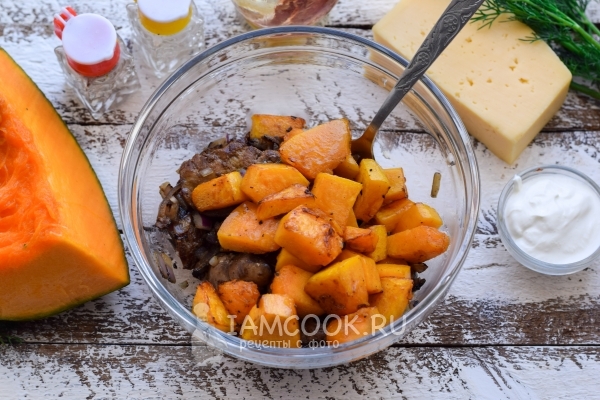 Соединить тыкву с печенью