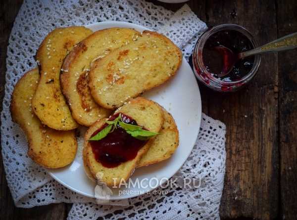 Рецепт сладких гренок из батона с молоком и яйцом