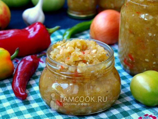 Рецепт аджики из зелёных помидоров на зиму