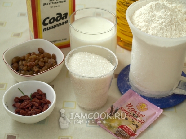 Ингредиенты для кекса на кефире без яиц