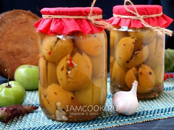 Фаршированные зелёные помидоры на зиму по-грузински