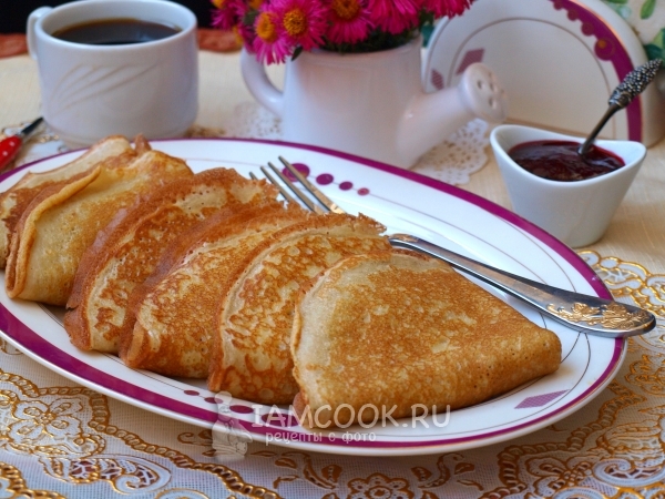 Готовые заварные блины на кислом молоке (с кипятком)