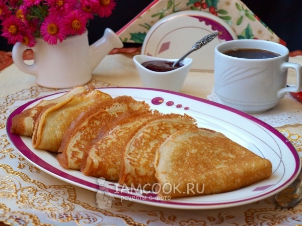 Рецепт заварных блинов на кислом молоке (с кипятком)