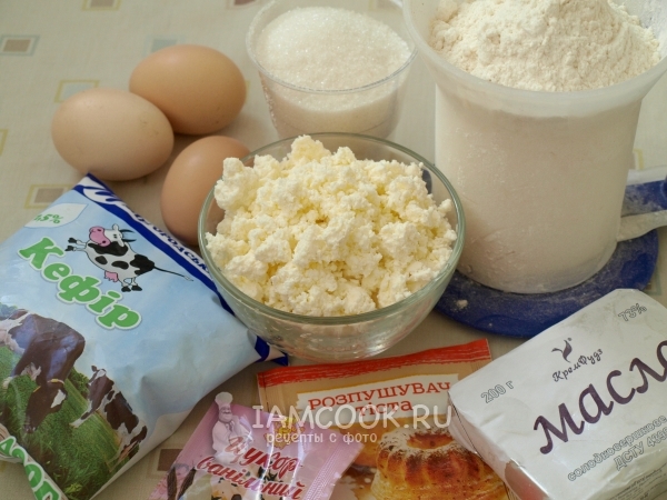 Ингредиенты для творожного кекса на кефире