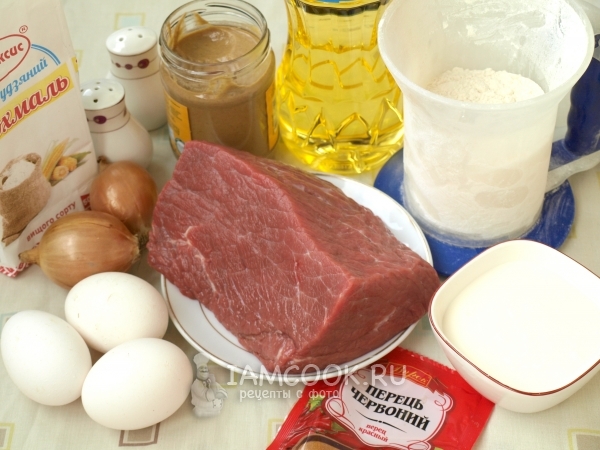 Ингредиенты для рубленных котлет из говядины