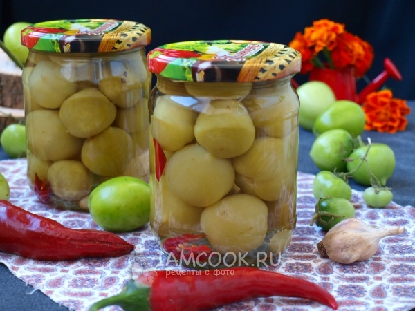 Маринованные зеленые помидоры «Пальчики оближешь»