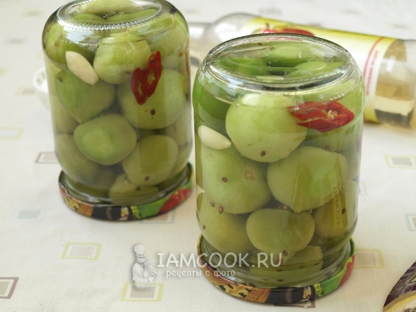 Готовые маринованные зеленые помидоры «Пальчики оближешь»