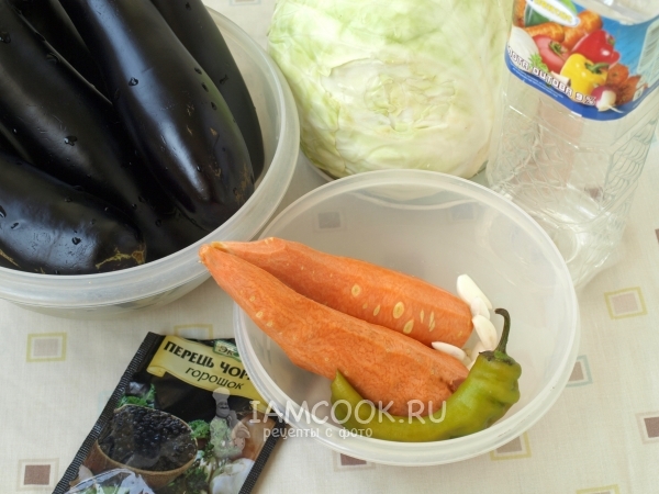 Ингредиенты для баклажанов с капустой на зиму