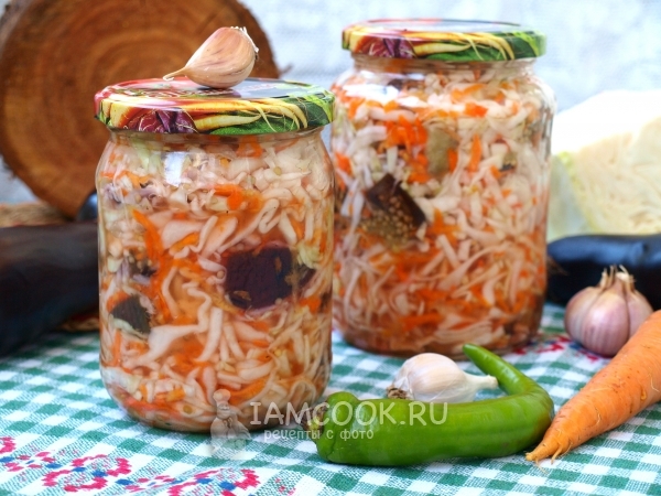 Фото баклажанов с капустой на зиму