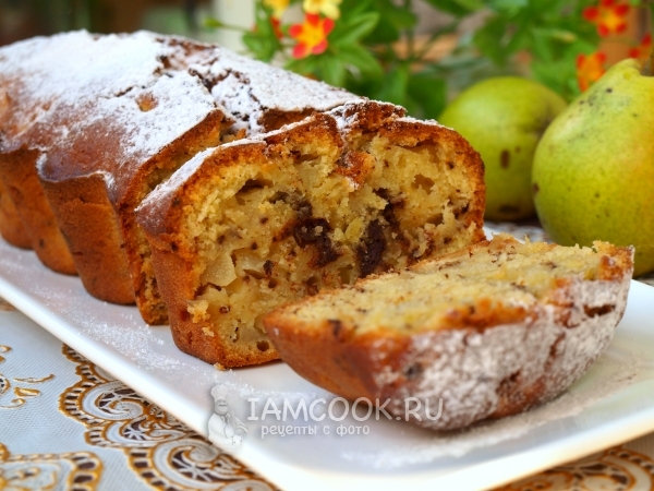 Рецепт кекса с грушами и шоколадом